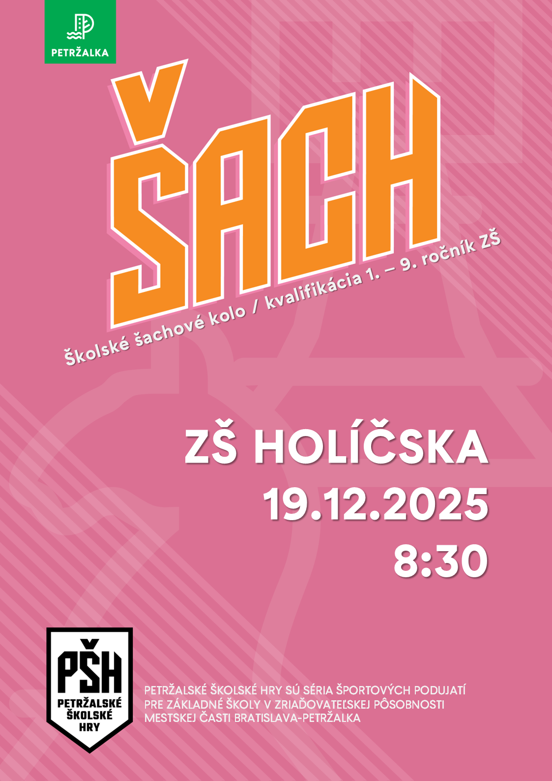 Školské šachové kolo - ZŠ Holíčska